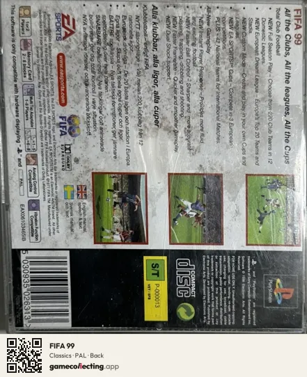 FIFA 99 PlayStation, PAL box back