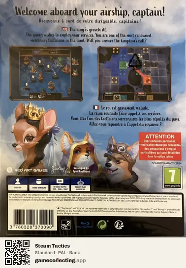 Steam Tactics PlayStation 4, PAL box back