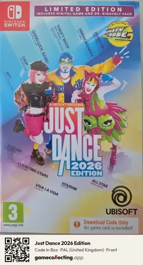 Just Dance 2026 Edition Nintendo Switch, United Kingdom box front