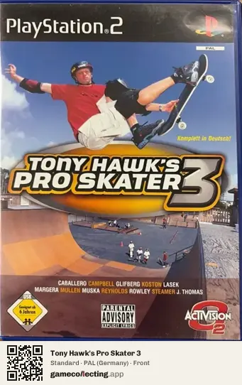 Tony Hawk's Pro Skater 3 PlayStation 2, Germany box front