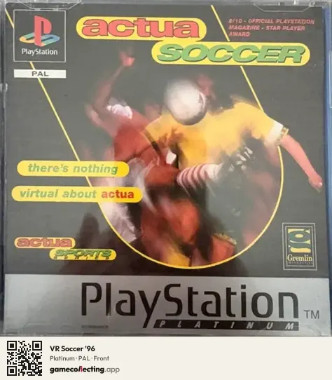 VR Soccer '96 PlayStation, PAL box front
