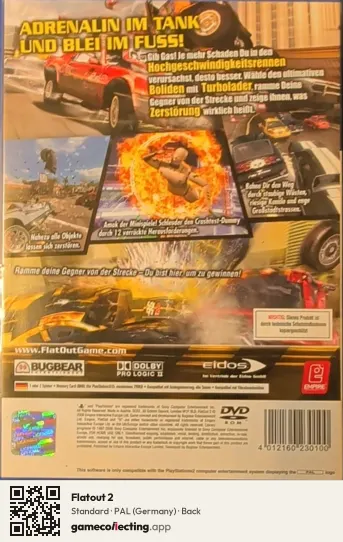Flatout 2 PlayStation 2, Germany box back