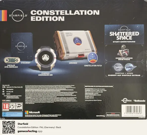 Starfield Xbox Series X, Germany box back