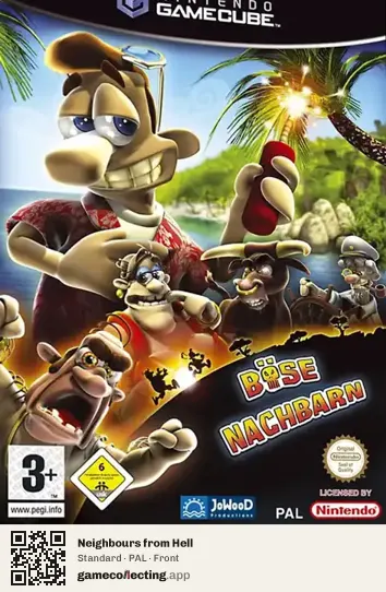Neighbours from Hell Nintendo GameCube, PAL box front