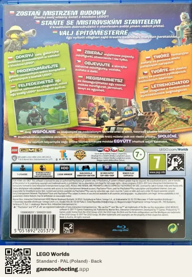 LEGO Worlds PlayStation 4, Poland box back