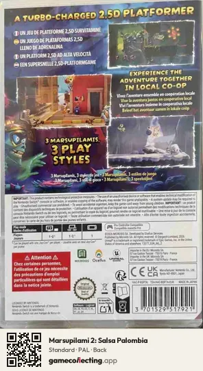 Marsupilami 2: Salsa Palombia Nintendo Switch, PAL box back