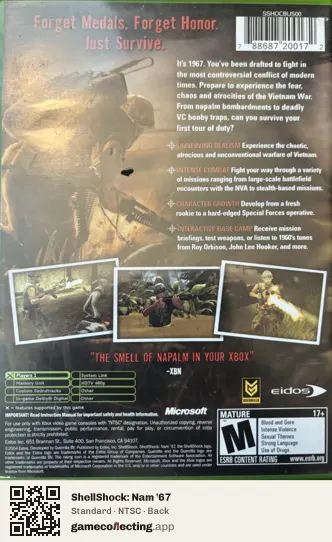 ShellShock: Nam '67 Xbox, NTSC box back