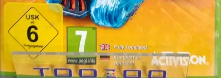 Skylanders: SuperChargers, the USK square on its front