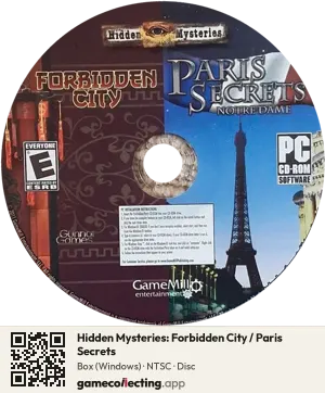Hidden Mysteries: Forbidden City / Paris Secrets Computer, NTSC disc