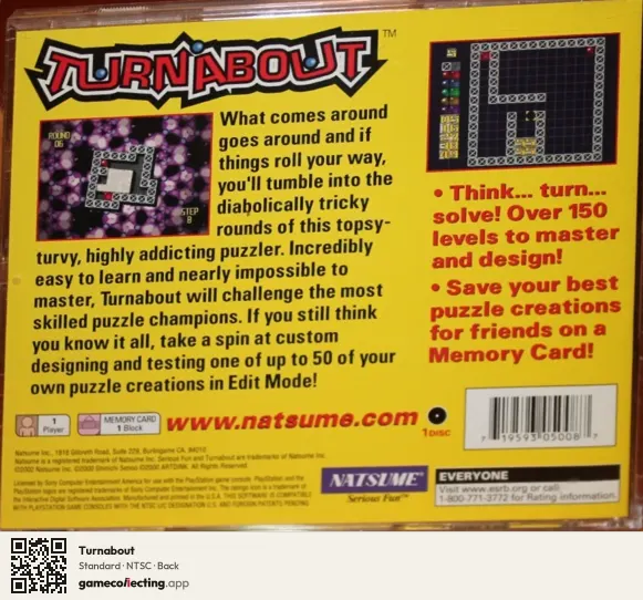 Turnabout PlayStation, NTSC box back