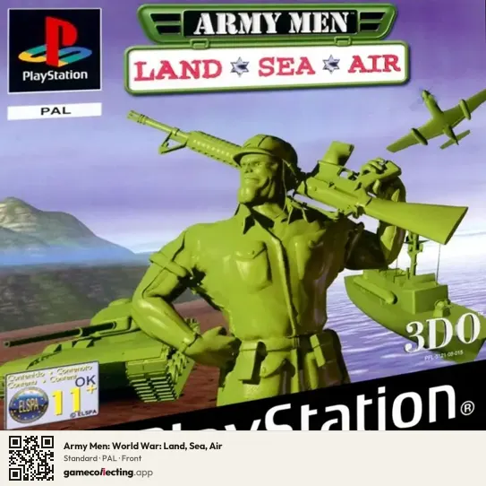 Army Men: World War: Land, Sea, Air PlayStation, PAL box front