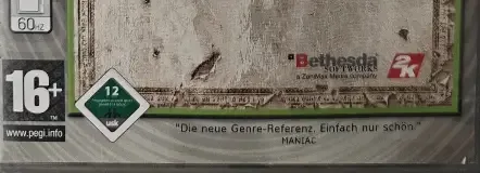 The Elder Scrolls IV: Oblivion, the USK square on its front