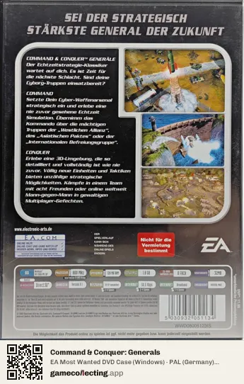 Command & Conquer: Generals Computer, Germany box back
