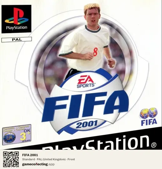 FIFA 2001 PlayStation, United Kingdom box front