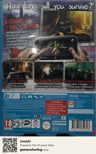 ZombiU Nintendo Wii U, France box back