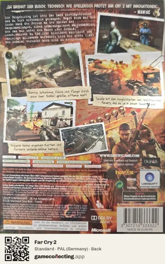 Far Cry 2 Xbox 360, Germany box back