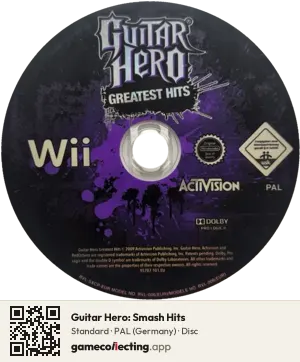 Guitar Hero: Smash Hits Nintendo Wii, PAL disc