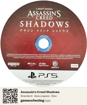 Assassin's Creed Shadows PlayStation 5, Asia disc