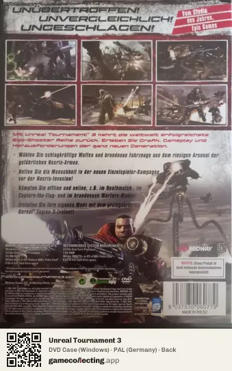 Unreal Tournament 3 Computer, Germany box back