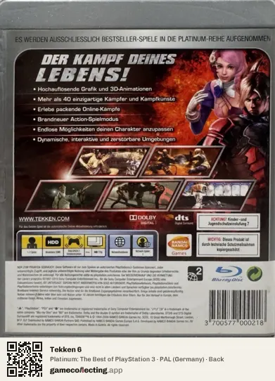 Tekken 6 PlayStation 3, Germany box back