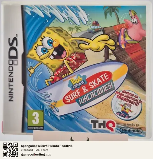SpongeBob's Surf & Skate Roadtrip Nintendo DS, PAL box front