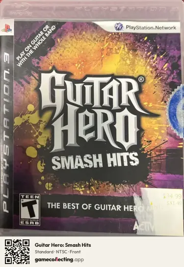 Guitar Hero: Smash Hits PlayStation 3, NTSC box front