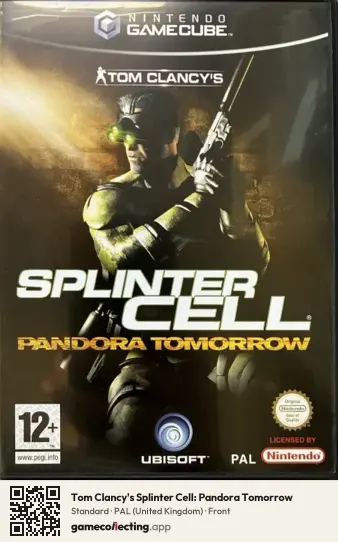 Tom Clancy's Splinter Cell: Pandora Tomorrow Nintendo GameCube, United Kingdom box front
