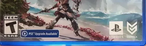 Horizon Forbidden West, the ESRB box on its front