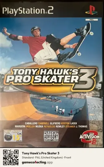 Tony Hawk's Pro Skater 3 PlayStation 2, United Kingdom box front
