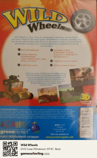Wild Wheels Computer, NTSC box back