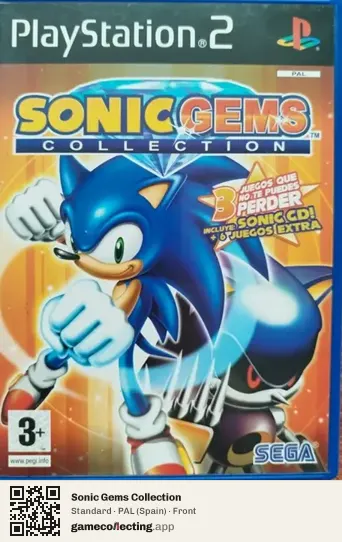 Sonic Gems Collection PlayStation 2, Spain box front