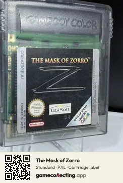 The Mask of Zorro Game Boy Color, PAL cartridge label