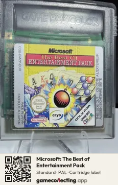 Microsoft: The Best of Entertainment Pack Game Boy Color, PAL cartridge label