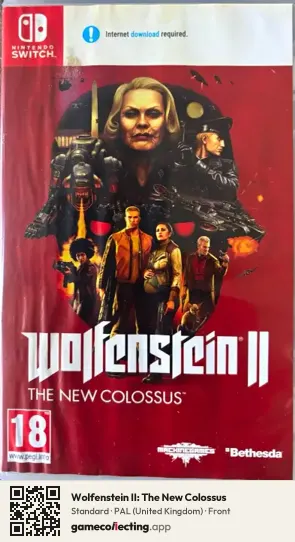 Wolfenstein II: The New Colossus Nintendo Switch, United Kingdom box front