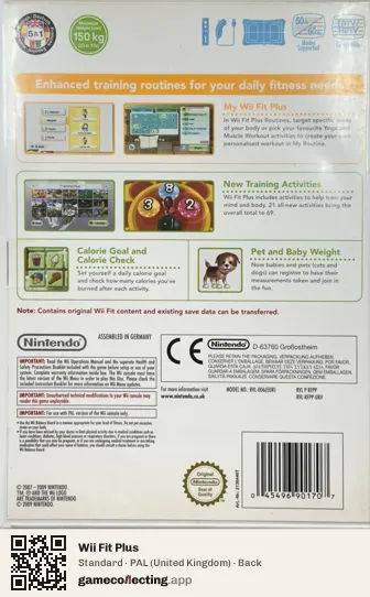 Wii Fit Plus Nintendo Wii, United Kingdom box back