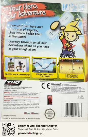 Drawn to Life: The Next Chapter Nintendo Wii, United Kingdom box back