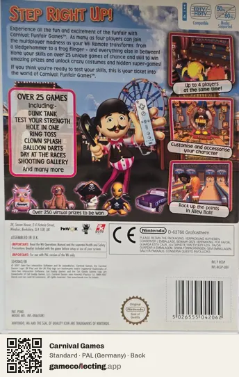 Carnival Games Nintendo Wii, Germany box back