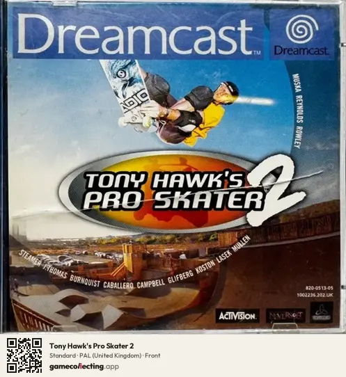 Tony Hawk's Pro Skater 2 Sega Dreamcast, United Kingdom box front