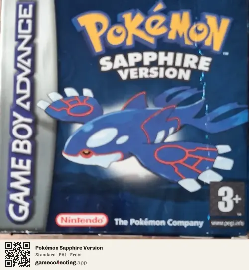 Pokémon Sapphire Version Game Boy Advance, PAL box front