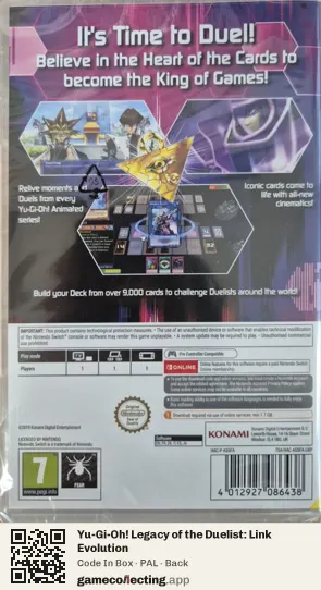 Yu-Gi-Oh! Legacy of the Duelist: Link Evolution Nintendo Switch, PAL box back