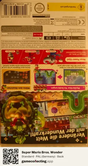 Super Mario Bros. Wonder Nintendo Switch, Germany box back