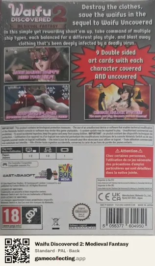 Waifu Discovered 2: Medieval Fantasy Nintendo Switch, PAL box back