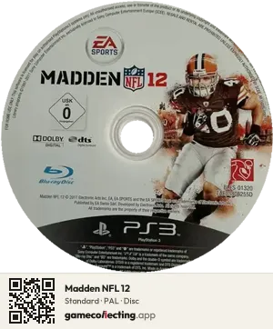 Madden NFL 12 PlayStation 3, PAL disc