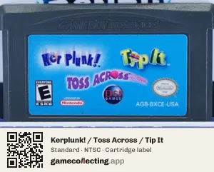 Kerplunk! / Toss Across / Tip It Game Boy Advance, NTSC cartridge label