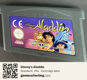 Disney's Aladdin Game Boy Advance, PAL cartridge label