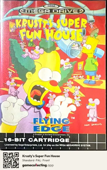 Krusty's Super Fun House Sega Mega Drive / Genesis, PAL box front