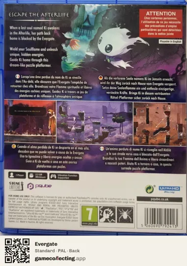 Evergate PlayStation 5, PAL box back