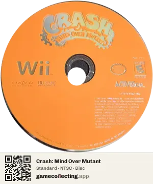Crash: Mind Over Mutant Nintendo Wii, NTSC disc
