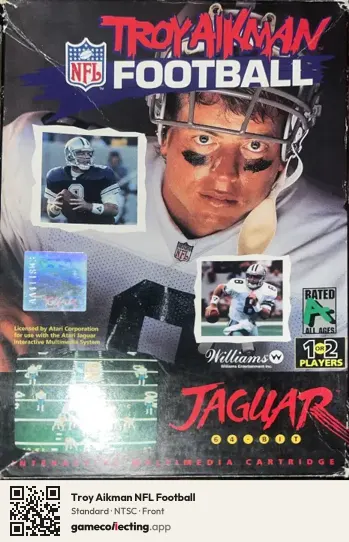 Troy Aikman NFL Football Atari Jaguar, NTSC box front