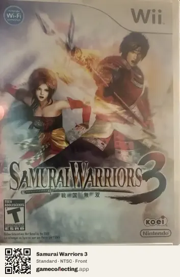 Samurai Warriors 3 Nintendo Wii, NTSC box front